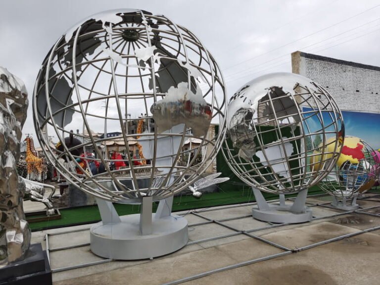 Large stainless steel globe sculpture project