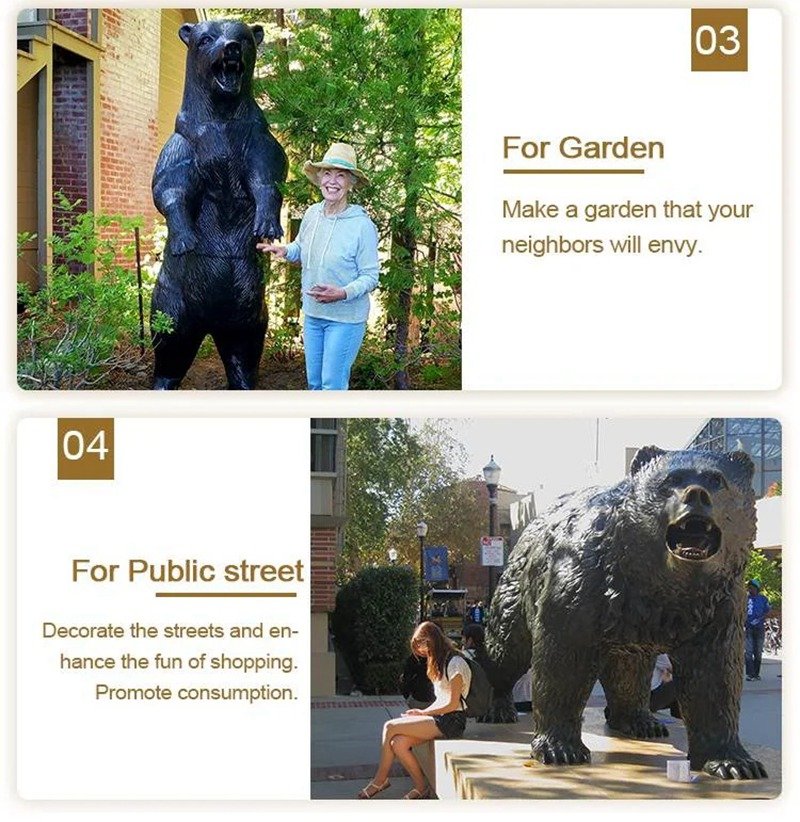 Bronze Grizzly Bear Statue Applications (2)