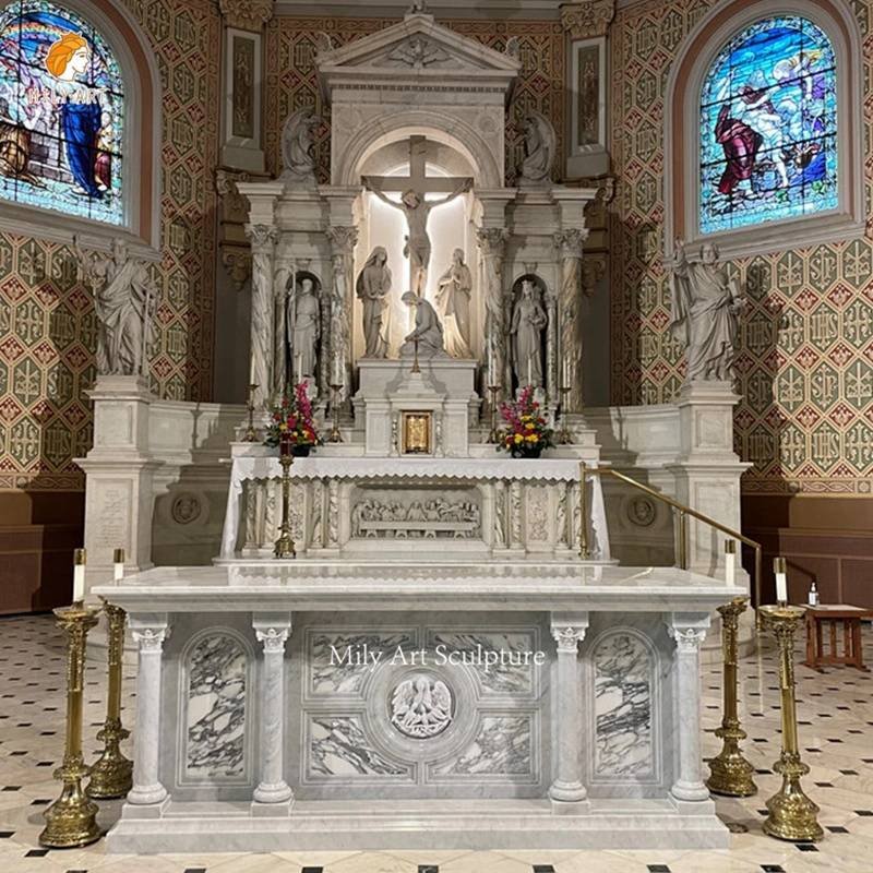 Custom Catholic Hand Carved Marble High Altar for Sale (1)