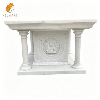 White Custom Marble Table for Church Altar for Sale