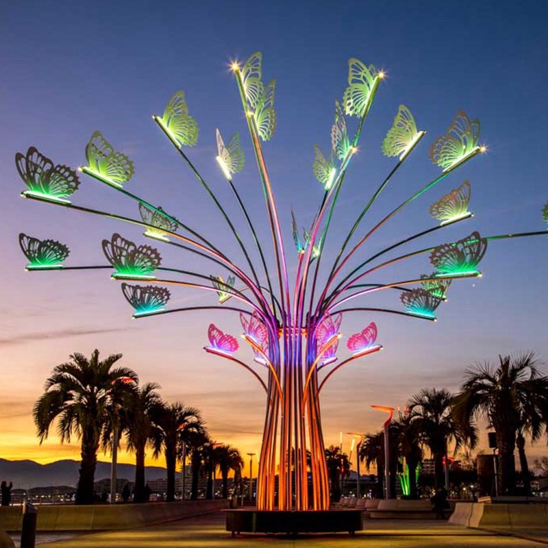 large outdoor butterfly tree landscape sculptures manufacturer mlss 126