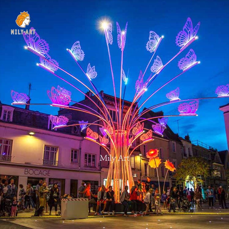 large outdoor butterfly tree landscape sculptures manufacturer mlss 126