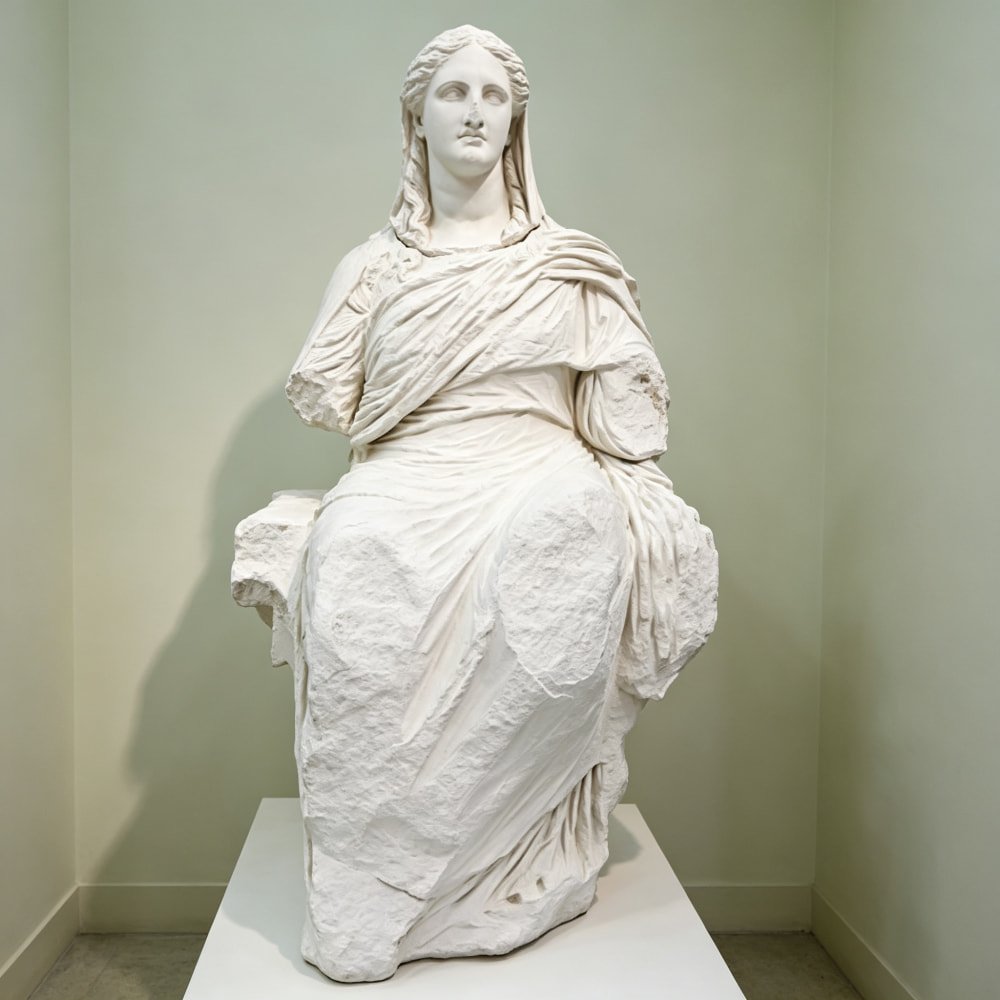 Seated marble statue of Demeter from Knidos