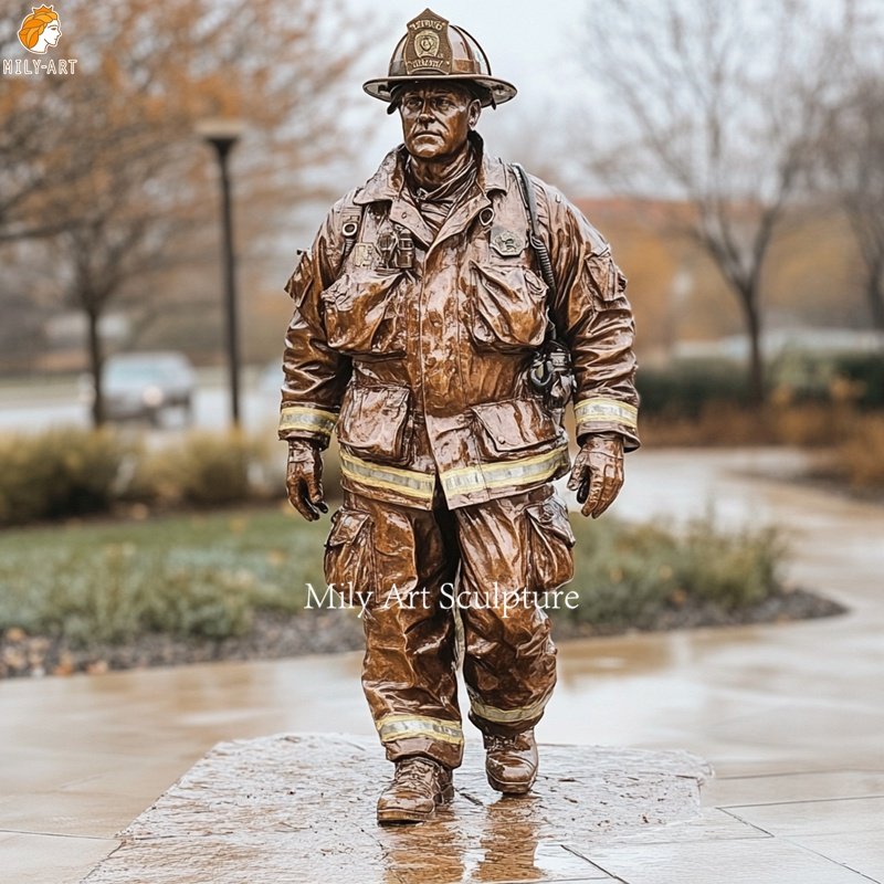 Life Size Bronze firefighter Statues