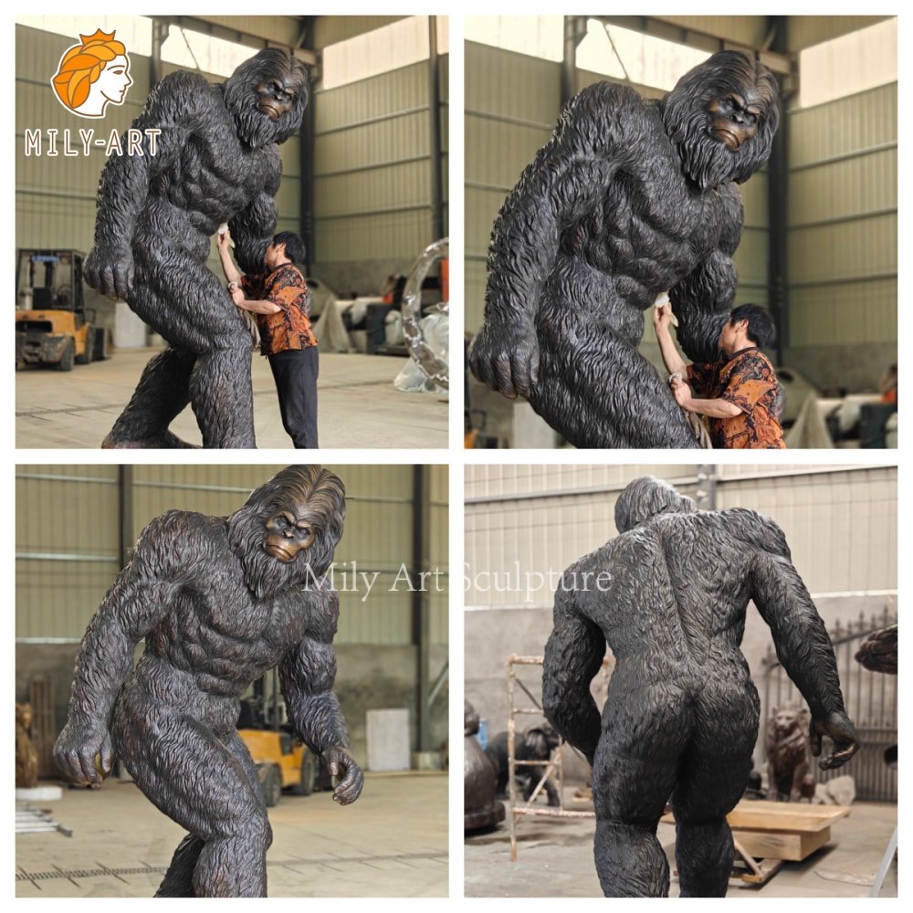 Bronze Bigfoot Statue finished in Mily Foundry