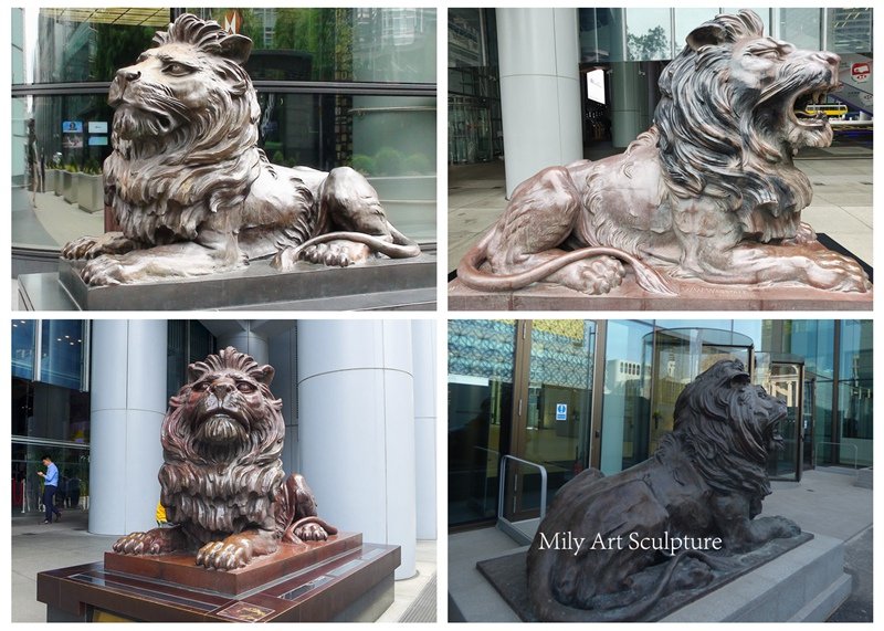 Bronze HSBC Lion Statue Details
