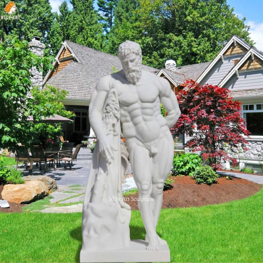 life size famous marble hercules statue