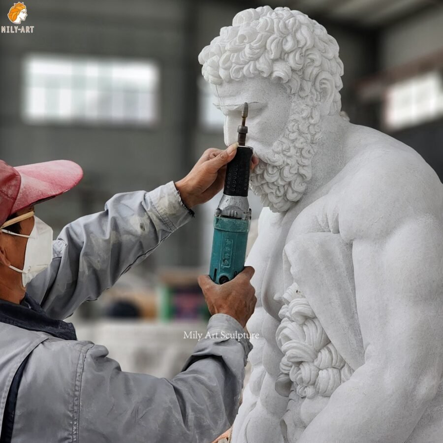 famous marble hercules statue carving process form Mily Factory