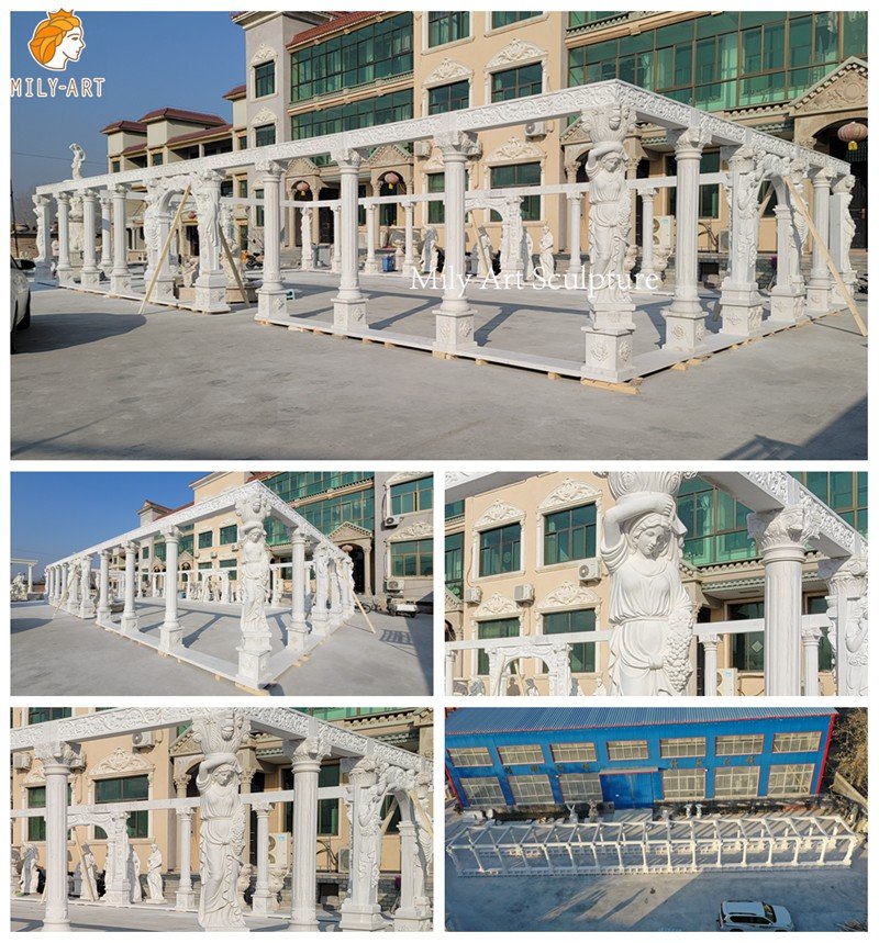 Large Rectangular Marble Gazebo Details