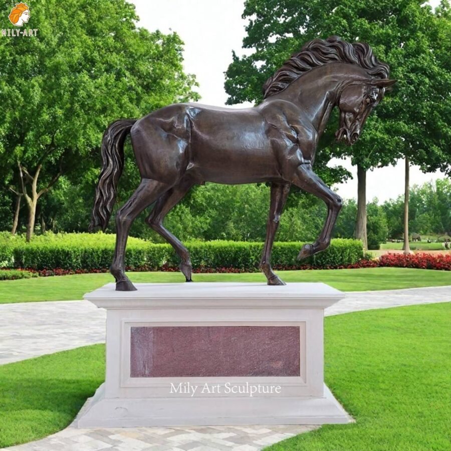 Life Size Bronze Morgan Horse Statue for Lawn Decor