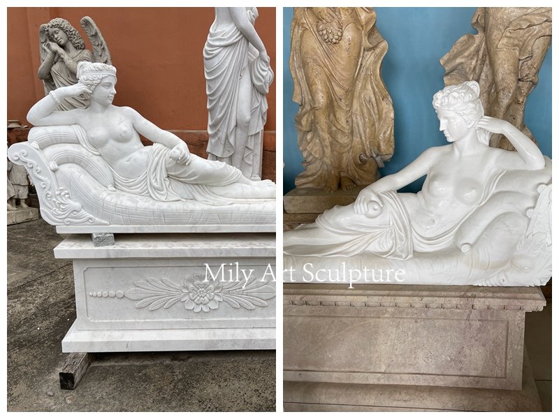 beautiful marble venus victrix statue details