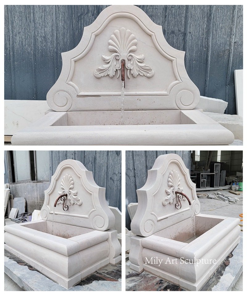 Hand Carved Vintage French Limestone Fountains Details