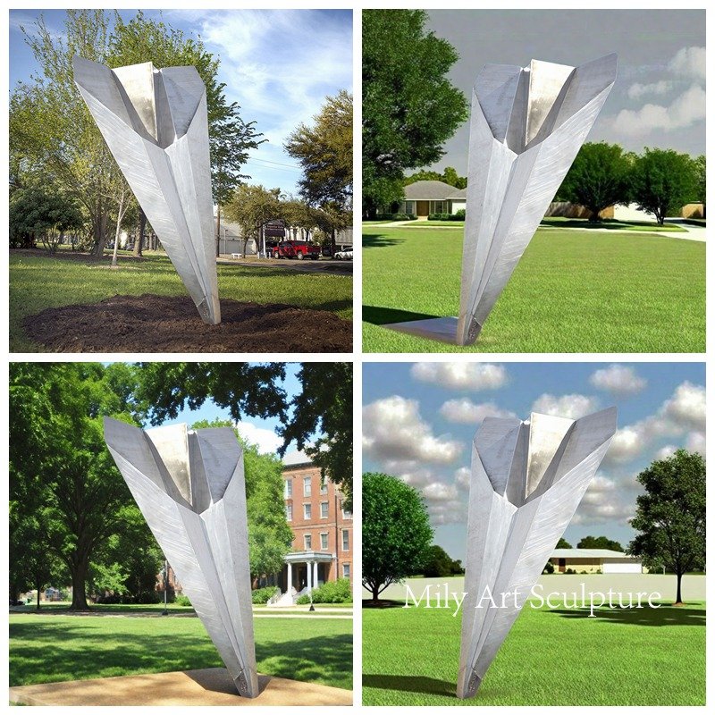 Custom High Quality Metal Paper Airplane Sculpture Details