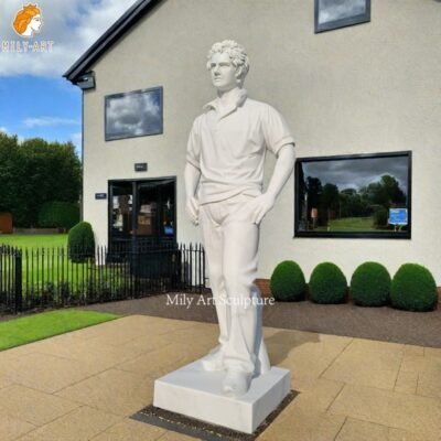 Custom Life Size Marble Carlo Acutis Statue for Outdoor Decor