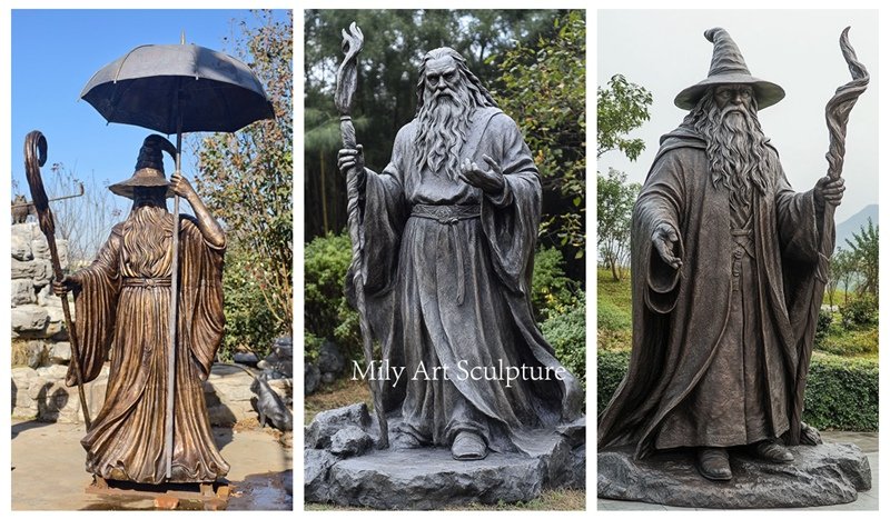 more bronze wizard statues