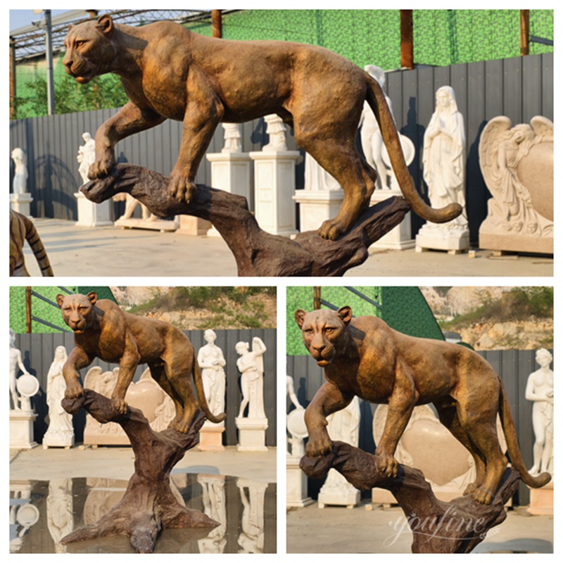 Commissioned Bronze Cougar Monument Mascot Statue Details