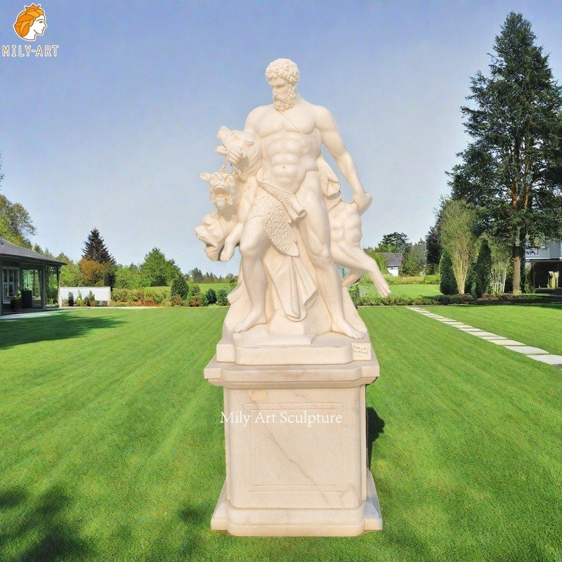 Famous Large Marble Farnese Hercules and Cerberus Statue
