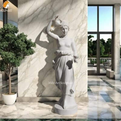 Marble the Beautiful Cup Bearer to the Gods Statue for Living Room