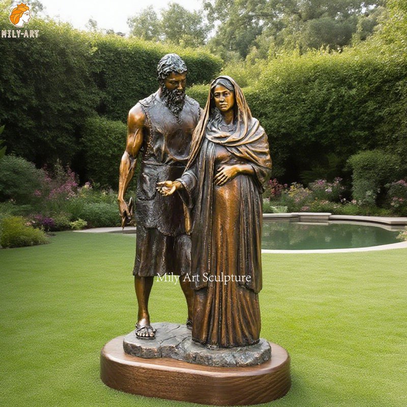 Bronze Statues of Mary and Joseph for Garden Decor