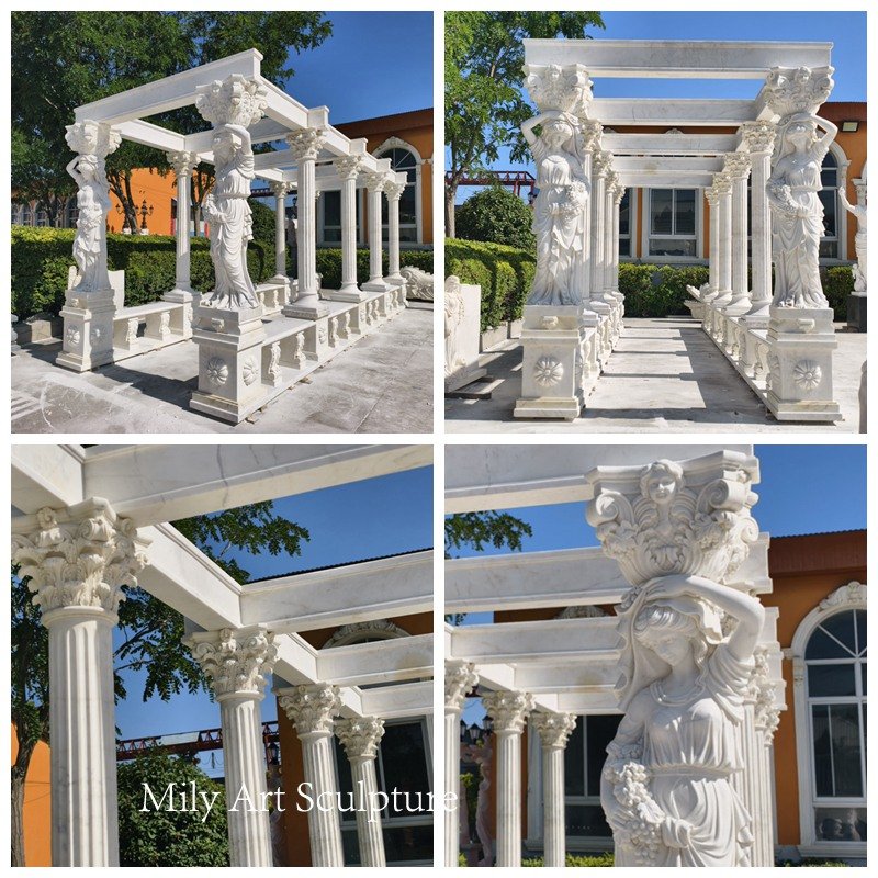 Corinthian style Marble pavilion for Garden Details