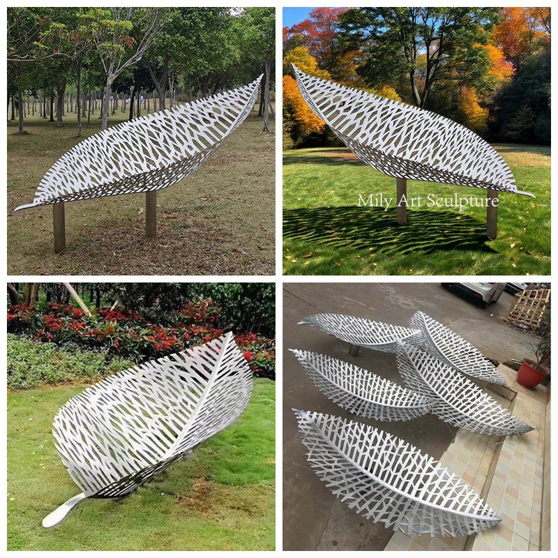Custom Large Giant Metal Leaf sculpture Details