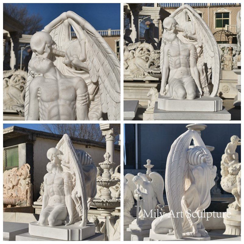 Famous Kiss of Death Marble Sculpture Details
