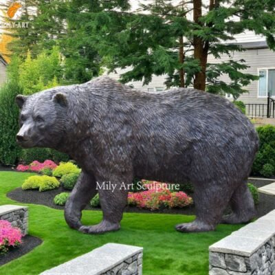 Garden Decor Grizzly Bear Sculpture Bronze Life-Size