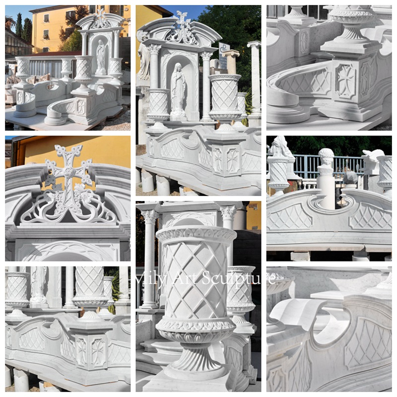 Hand Carved Giant Marble Tombstone Details