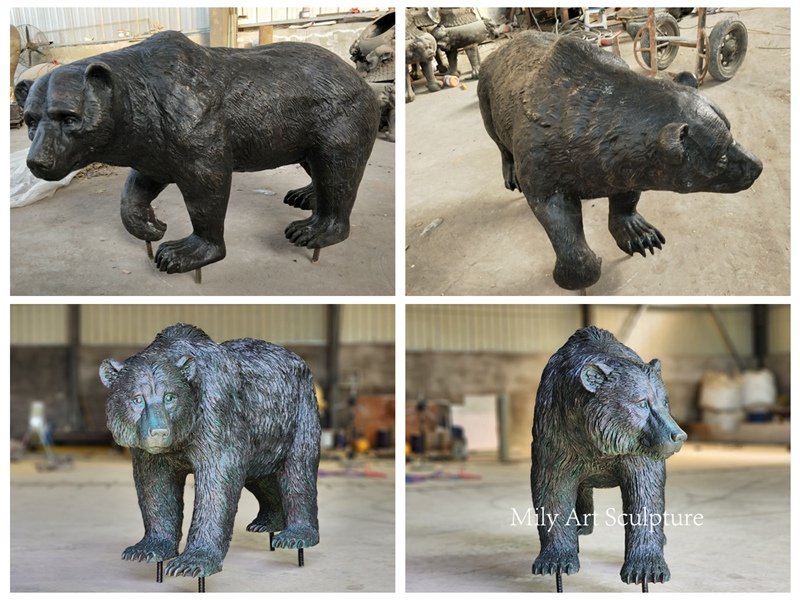 Life Size Bronze Grizzly Bear Sculpture Details