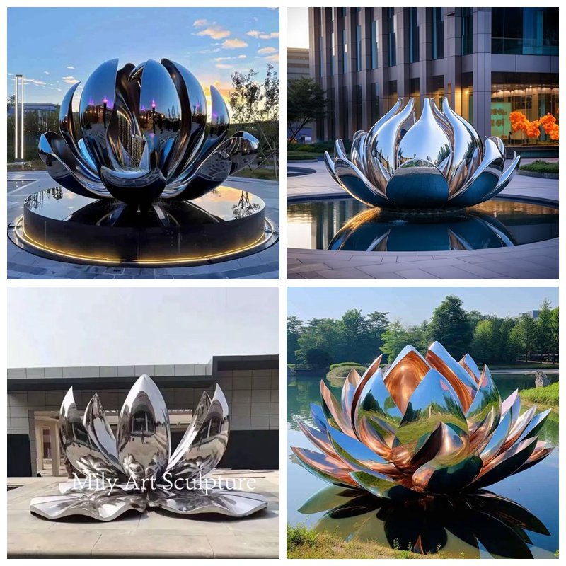 More Metal Lotus Flower Sculptures