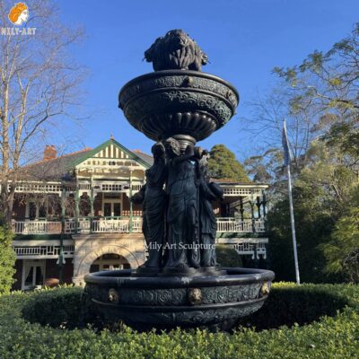 Large Bronze Lady Pouring Water Fountain for Garden Decor