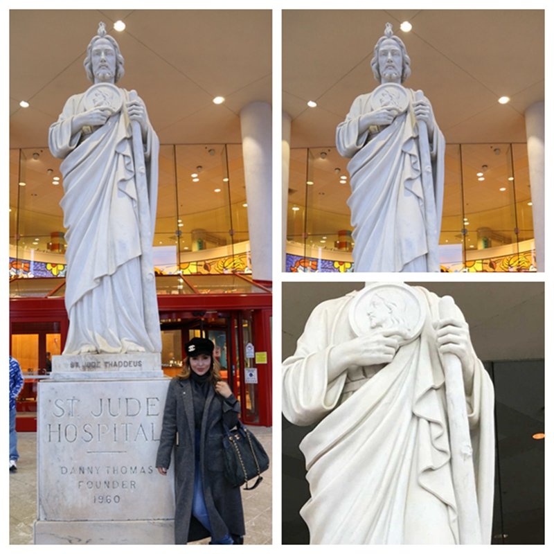 Outdoor Large Marble Saint Jude Statue Detail