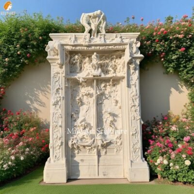 Marble Auguste Rodin's The Gates of Hell Sculpture Replica for Garden Decor