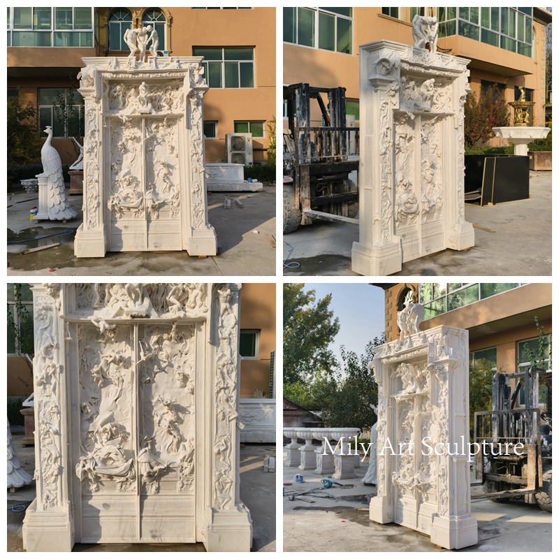 Marble Auguste Rodin's The Gates of Hell Sculpture Replica Details