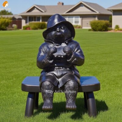 Bronze Paddington Bear Statue for Yard Decor