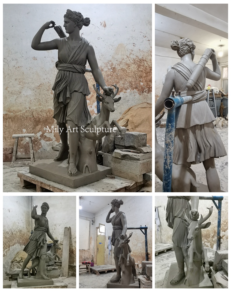 Casting Bronze Diana the Huntress Clay Model Details