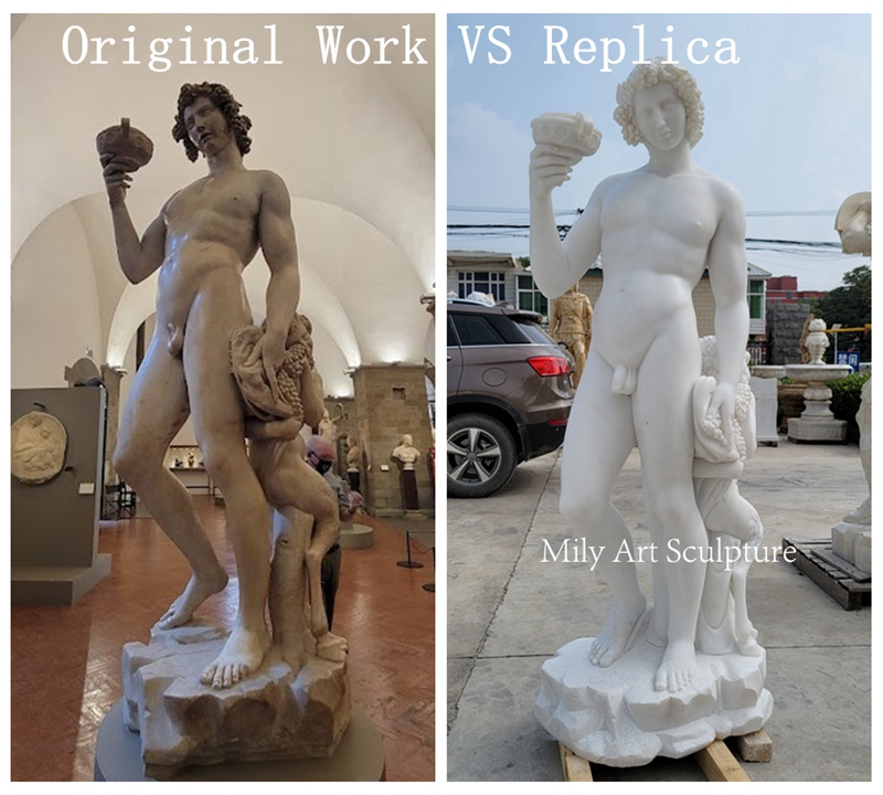 Famous Marble Bacchus Statue Michelangelo Original Work VS Replica