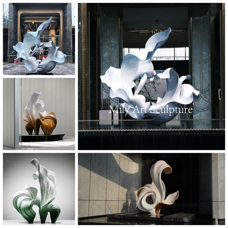 Metal Abstract Flower Sculpture Details