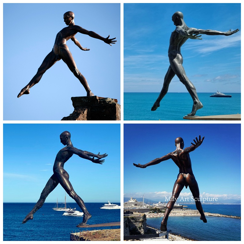 Sculptures Monumentales Bronze Life Size Diver Statue Details