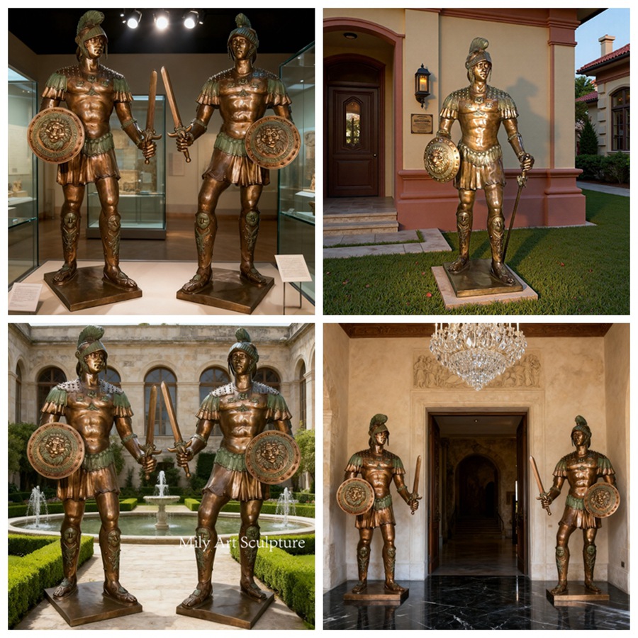 Bronze Roman Soldier Statues Details