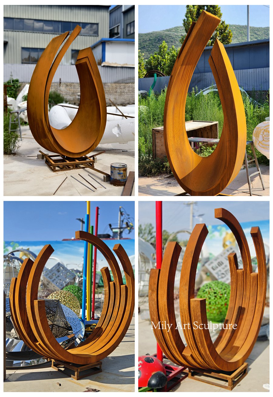 Custom Circular Garden Steel Art Sculpture Details