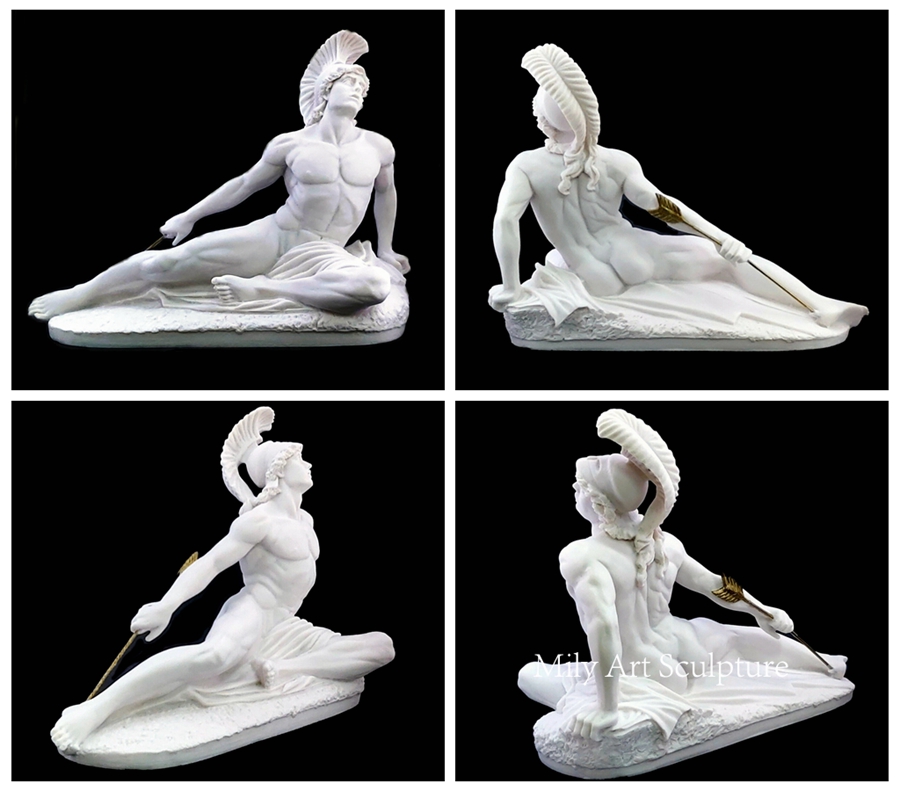 Greek Marble Statue of Dying Achilles Details