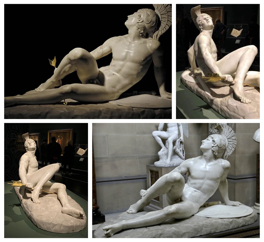 marble The Wounded Achilles statue details