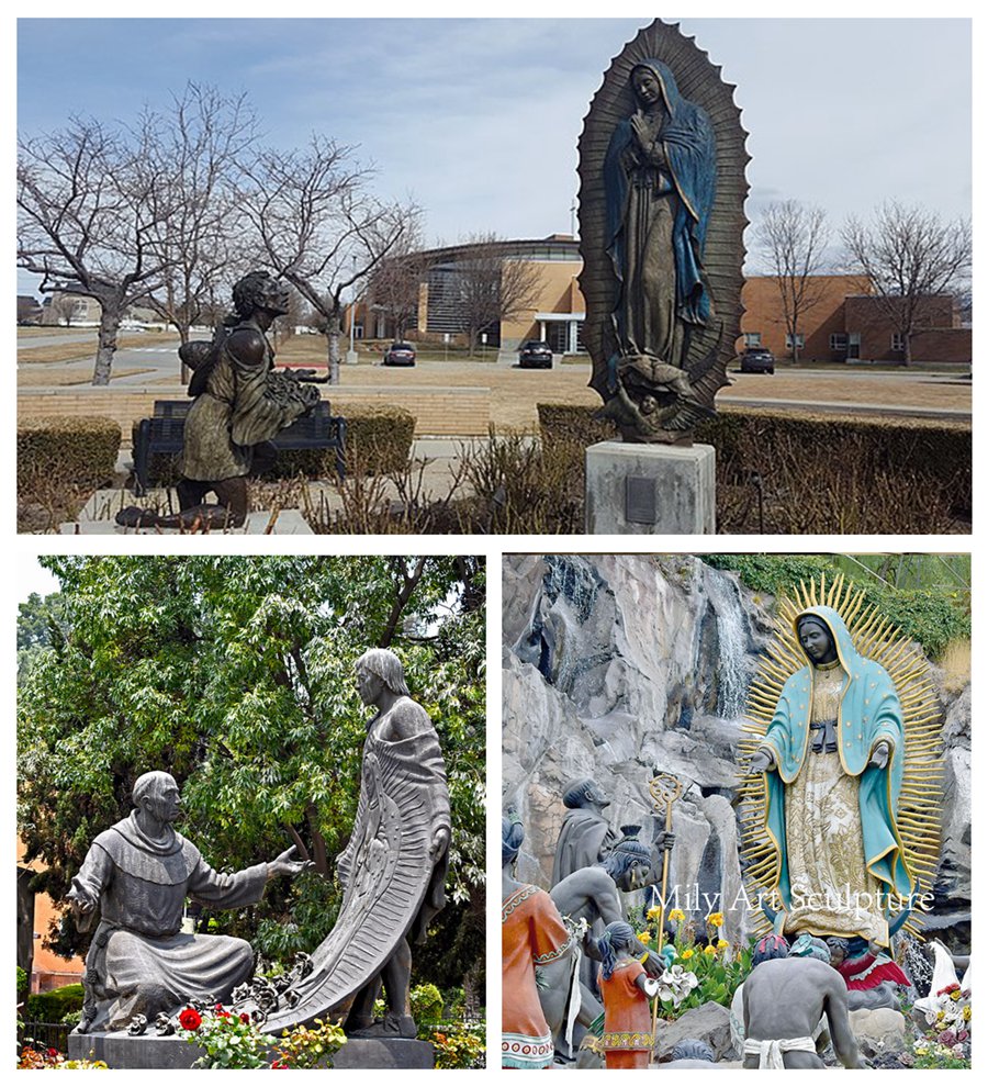 More Bronze Guadalupe and St. Juan Diego Statues