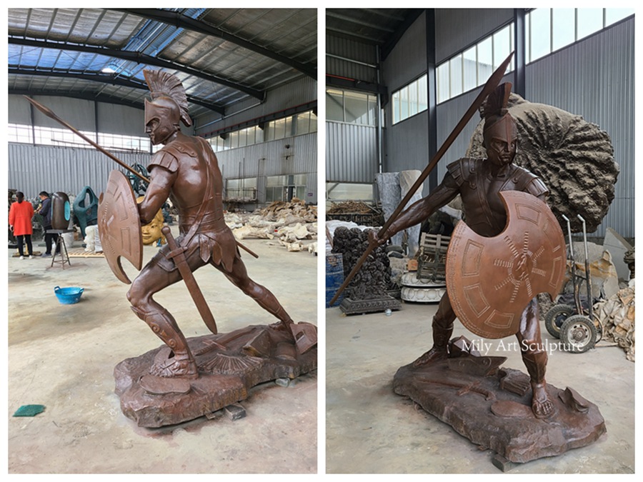 Roman Famous Bronze Gladiator Statue Details