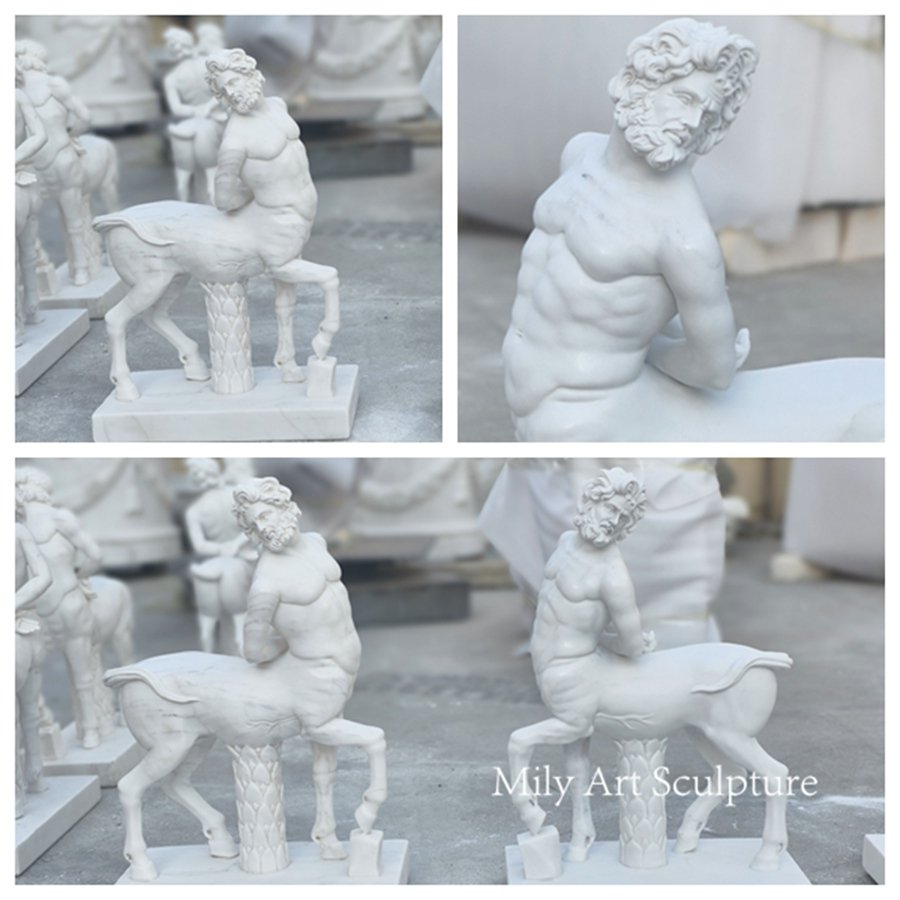 White Marble Greek Centaur Statue Details