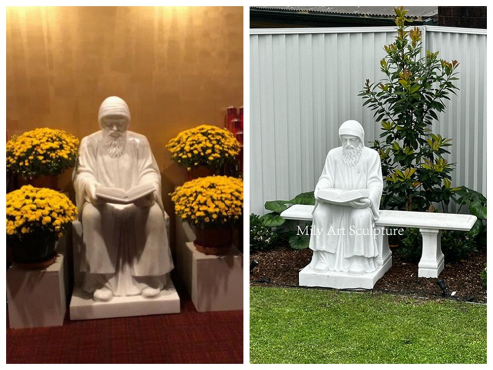 American Sitting Marble St Charbel Statue Feedback