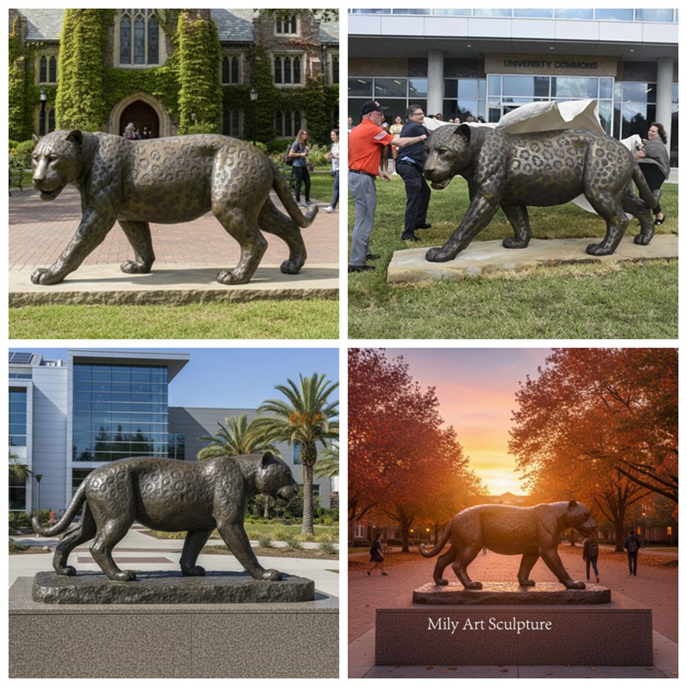 Custom Bronze Jaguar Statue Details