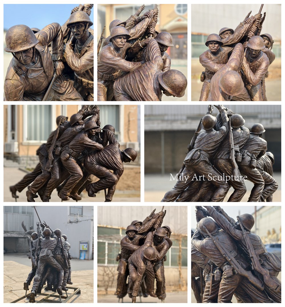 Custom Military Bronze WWII Soldier Statue Details