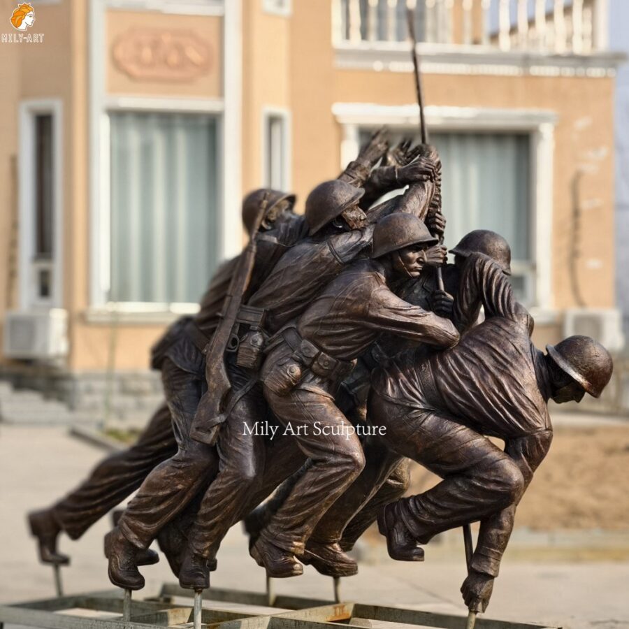 Custom Military Bronze WWII Soldier Statue Iwo Jima Memorial